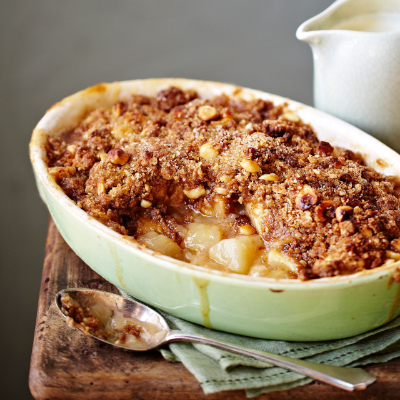 Apple, pear and brown sugar crumble