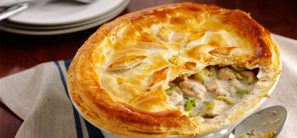 Chicken and leek pie