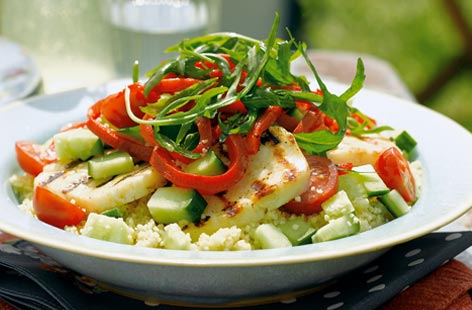 Halloumi and cous cous salad