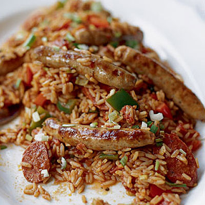 Easy Jambalaya with Chipolatas and Chorizo