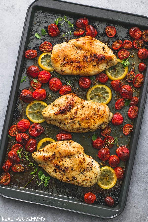 One Pan Baked Italian Chicken & Tomatoes