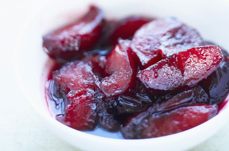 Stewed plums